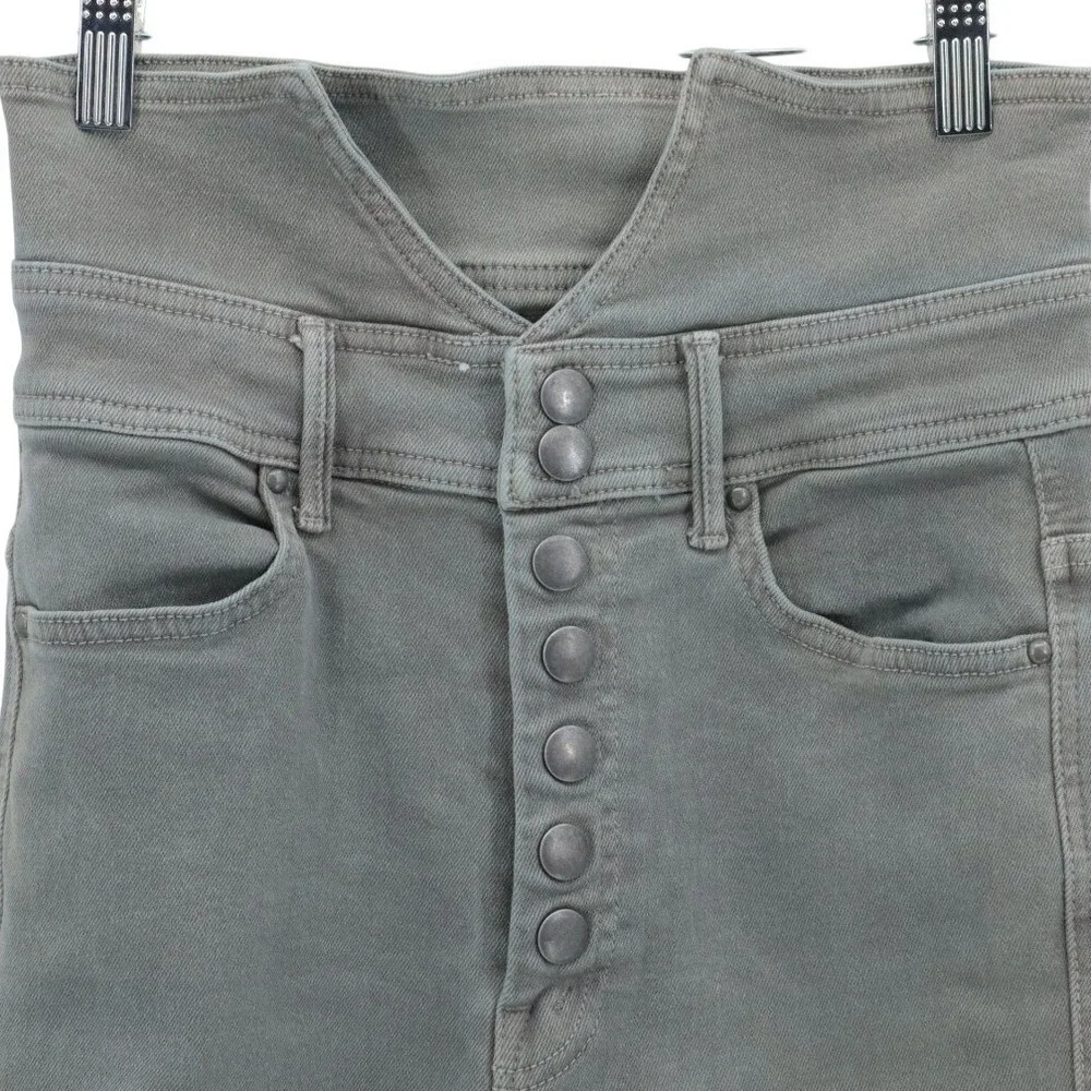 Mother The Swooner Exposed Snap Jeans Charcoal Skinny 27